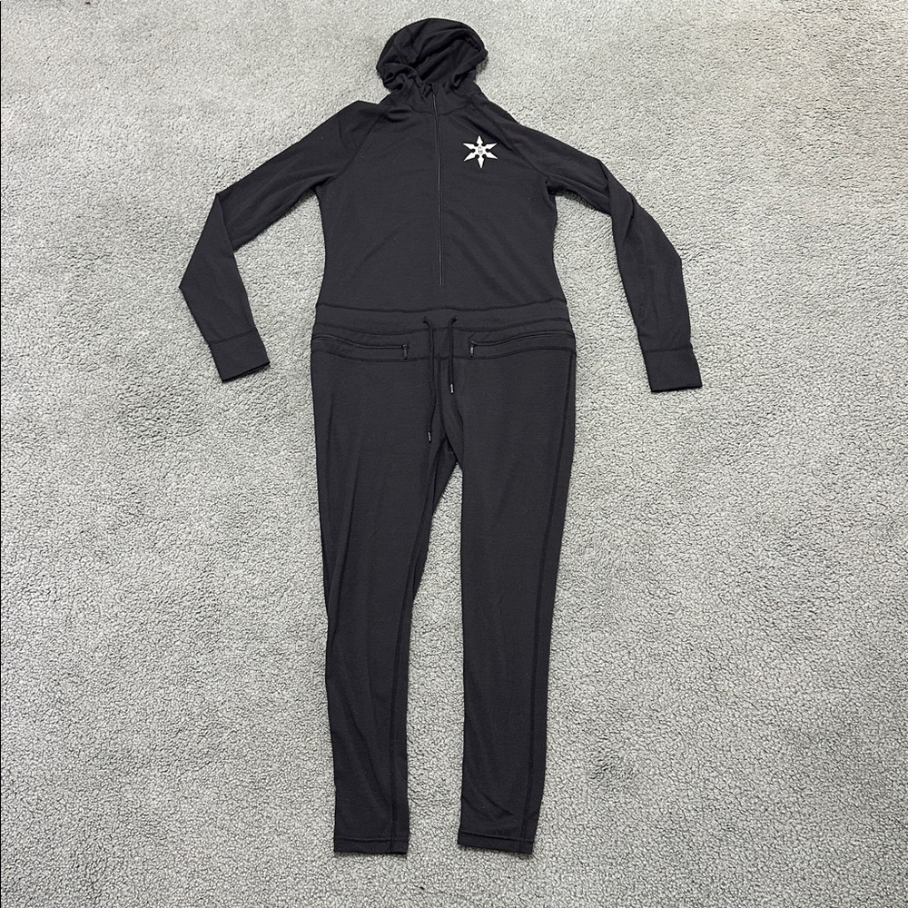 Air Blaster Classic Hooded Ninja Suit women’s Black Snowboard ski Baselayer